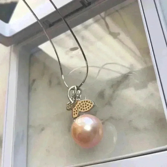 Custom Made 12.5mm Genuine Pearl Snake Chain Necklace - Picture 7 of 17